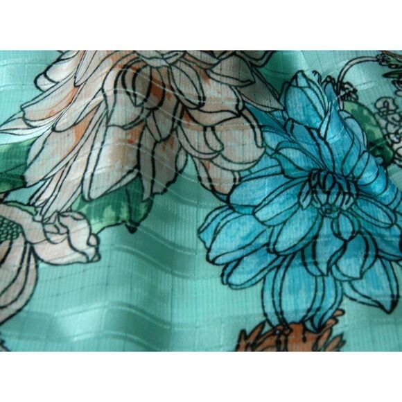 Unique Vintage Sample Dress Plus Size 3XL Green Floral Off The Shoulder Maxi - Picture 10 of 14